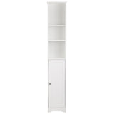 ZNTS FCH One Door & Three Layers Bathroom Cabinet White 99595390