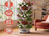 7Tier Vertical Stackable Planter with Rolling Casters, SpaceSaving Stacking Tower with Drainage 80559699