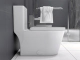 Small Compact One Piece Toilet Dual Flush,23 inch Short Depth for Tiny Bathroom,White W2826P192006