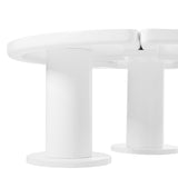 ON-TREND 39.4'' Easy Assembly Round Petal-Shaped Coffee Table, Cream Style Center Table with 3 N721P190396K