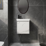 20" Wall-Mounted Bathroom Vanity with Ceramic Sink, Storage Cabinet with Doors,Bathroom Cabinet Set W1972P196393