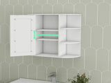 Bathroom Medicine Cabinet with Mirror, Wall Mounted Bathroom Cabinet with Mirror Door, 6 Open 89992700