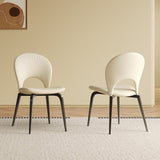 PU-Leather Chairs Metal Legs & Backrest, Modern Desk Chair for Living Room, Dining Room, white W509P268312