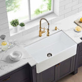 30 x 20 inch ceramic Farmhouse Apron-Front Kitchen Sink Single Bowl White JY285R