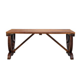2-Person Rustic Garden Bench, Outdoor Wagon Wheel Porch Bench for Backyard Patio Garden, Brown 68112040