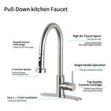Stainless Steel Pull Down Kitchen Faucet with Soap Dispenser Brushed Nickel W122569700