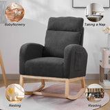 Modern Accent Rocking Chair Rocking Chair with Solid Wood Legs, Upholstered Nursery Glider Rocker, 20563339
