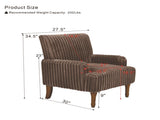 Modern Accent Chair with 3.5cmW Wide Wale Corduroy, 9" Solid Wood Legs, Comfortable Upholstered 18831896