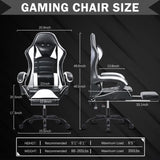 ZNTS Gaming Chair, Ergonomic Video Game Chair for Adults, Adjustable Height Pu Leather Gamer Chair Office 07925118