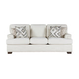 ZNTS Modern Elegance Comfort Sofa Cream Chenille Fabric Upholstery Decorative Pillows Solid Wood Living B011P256682