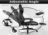 Ergonomic Gaming Chair, Video Game Chair with Pocket Spring Cushion and Footrest, Height Adjustable 05206892