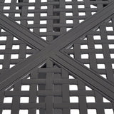 Outdoor Modern Aluminum Dining Table with Woven Accents, Antique Matte Black 65144.00BLK