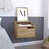 Busan Modern Floating Nightstand , End Table, Side Table Single-Drawer Design with Sleek Two-Tiered B200137838