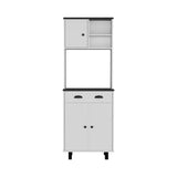 Salem Kitchen Pantry with 2 Cabinets, 2 Open Shelves, and Drawer B070P173183