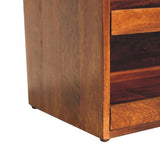 Artisan Furniture Solid Wood Buffalo Hide Pull out Chestnut Shoe Storage Bench B182P280799