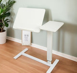 Overbed Bedside Desk Mobile Rolling Laptop Stand Tilting Overbed Table with Wheels Height Adjustable W2641P269198