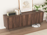 Sideboard Buffet Cabinet with Storage, Long Sideboard Storage Cabinet with 4 Doors, Wood Credenza W409P327406