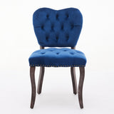 French Vintage Tufted Upholstered Fabric Dining Chair,Set of 2,Blue,SW1869BL W1143P214541