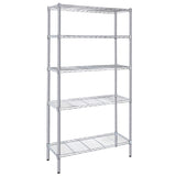 ZNTS Heavy Duty Shelving Unit, Wire Metal Stackable Storage, 5-Tier Shelf, Chrome, 36" W x 13.8" D x W1134143003