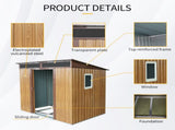 6ft x 5ft Outdoor Metal Storage Shed with Window and Transparent plate for Garden, Lawn 92827760