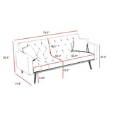 BLACK Convertible Folding Futon Sofa Bed , Sleeper Sofa Couch for Compact Living Space. W58842966