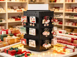 7.4 x 7.4 x 17 in Rotating Pegboard Display Stand, 4-Sided Spinning Retail Organizer with 24 Hooks 51220972