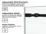 48*76" Fixed & Sliding Shower Round Tube Hardware, Round Tube Hardware, Clear Glass Shower 77081278