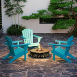 HDPE All-Weather Outdoor Adirondack Chair with Cup Holder, Fire Pit Chair for Backyard, Deck, Lawn, W2225142497