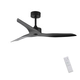 52" Outdoor black Ceiling Fan Without Light with Remote Control ,3 ABS Blades Farmhouse Ceiling Fan W2352P204463
