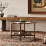 Mid-Century Style Coffee with Petal Shape and White Crackle Pattern Glass, 2-Tiered Coffee N735P291422D