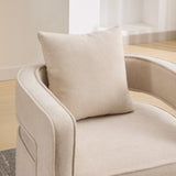 29.1"W Swivel Accent Open Back Chair Modern Comfy Sofa Chair With Weathered Base For Nursery Bedroom W1298P192481