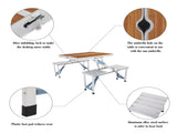 136*85.5*67cm 50kg Aluminum Alloy Table And Chair One Piece Camping One Piece Table And Chair Wood 33379826