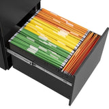 2 Drawer File Cabinet with Lock, Steel Mobile Filing Cabinet on Anti-tilt Wheels, Rolling Locking W252103816