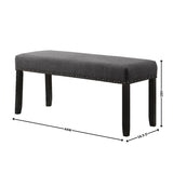 Biony Fabric Dining Bench with Nailhead Trim, Grey T2574P164611