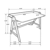 ZNTS Writing Desk with USB Ports in Walnut and Black B016P164969