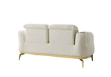 Zoe Modern style Loveseat made with wood and Gold accents in Cream G150109331