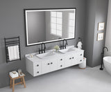 84in. W x 48in. H Oversized Rectangular Black Framed LED Mirror Anti-Fog Dimmable Wall Mount W1272112588