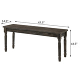 ZNTS Weathered Grey Bench with Turned Leg B062P181293