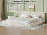 AirFrame King Bed Frame with adjustable Sliding Side Table, 8.7'' Cloud Upholstered Sponge Cushion, 21521371