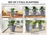 Set of 3 Plastic Flower Pots 02384449