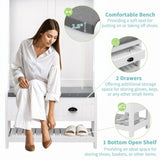 U-Can Hall Tree with 6 Hooks and Hinged Lid, Coat Hanger, Entryway Bench, Storage Bench, 3-in-1 N724P184891K