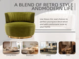 COOLMORE 360 Degree Swivel Cuddle Barrel Accent Sofa Chairs, Round Armchairs with Wide Upholstered, W395102773