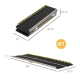 ZNTS 8FT Foldable Threshold Ramp with Non-Slip Surface,Wheelchair Ramp,Aluminum Handicap Ramp 60349760