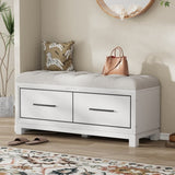 TREXM Shoe Bench with Removable Cushion, Entryway Bench with Hidden Storage for Living Room, N715P233804K