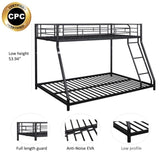 ZNTS Metal Twin over Full Bunk Bed/ Heavy-duty Sturdy Metal/ Noise Reduced/ Safety Guardrail/ CPC W42752468