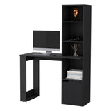 ZNTS Peterson Computer Desk with 4-Tier Bookcase and 1-Door Cabinet Black B062111729