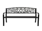 50" Outdoor Welcome Backrest Cast Iron Bench 27571420