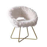 Slatina Faux Fur Upholstered Accent Chair, White T2574P164507