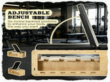 Home Gym Wooden Workout Bench Adjustable Incline Weight Bench with Dumbbell Rack and Built-in 72139805