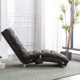 COOLMORE Linen Massage Chaise Lounge Indoor with Remote Control,Ergonomic Electric Massage Long W39539626